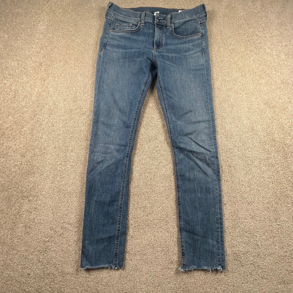 Rag & Bone Skinny Jeans Mens 27 Lucky Rouge Blue Raw Hem W1526K122LROO
